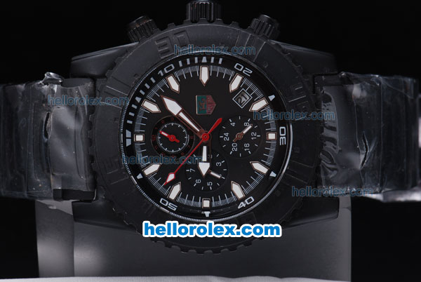 Tag Heuer Carrera Working Chronograph Full PVD with Black Dial - Click Image to Close